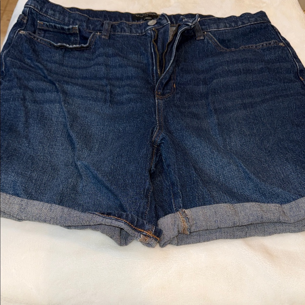 Banana Republic Dark Blue Denim Roll-Cuff Shorts
